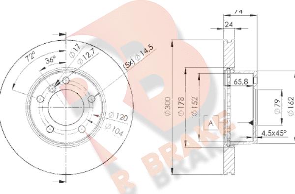 R Brake 78RBD23405 - Тормозной диск autospares.lv