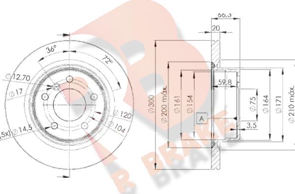 R Brake 78RBD23406 - Тормозной диск autospares.lv