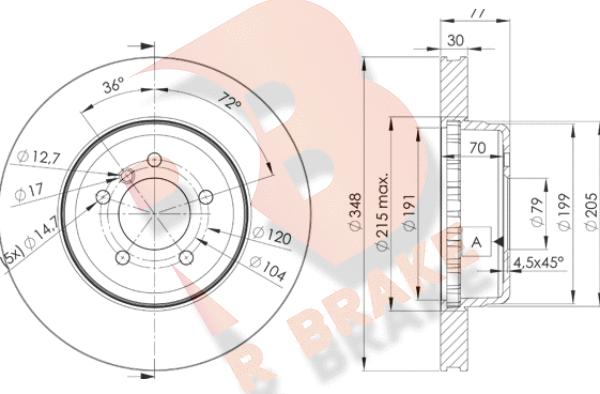 R Brake 78RBD23402 - Тормозной диск autospares.lv