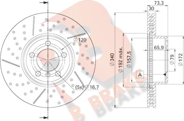 R Brake 78RBD23419 - Тормозной диск autospares.lv