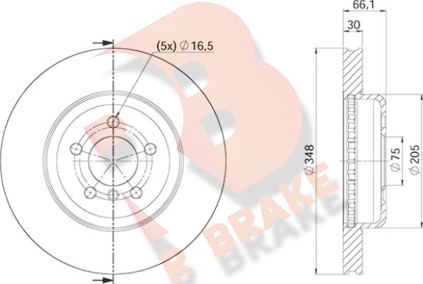 R Brake 78RBD23554 - Тормозной диск autospares.lv