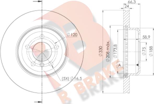 R Brake 78RBD23555 - Тормозной диск autospares.lv