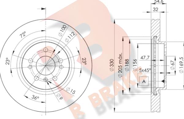 R Brake 78RBD23507 - Тормозной диск autospares.lv