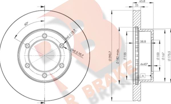 R Brake 78RBD23520 - Тормозной диск autospares.lv