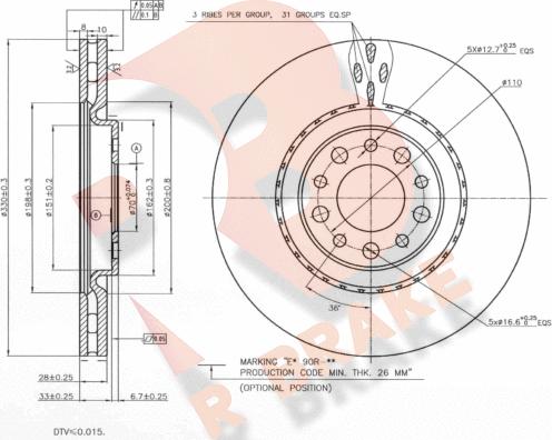 R Brake 78RBD23609 - Тормозной диск autospares.lv