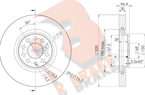 R Brake 78RBD23615 - Тормозной диск autospares.lv