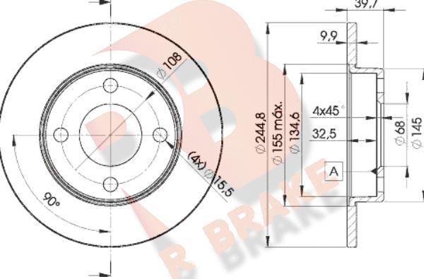 R Brake 78RBD23636 - Тормозной диск autospares.lv