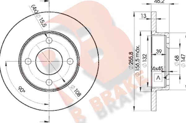 R Brake 78RBD23632 - Тормозной диск autospares.lv