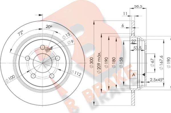 R Brake 78RBD23055 - Тормозной диск autospares.lv