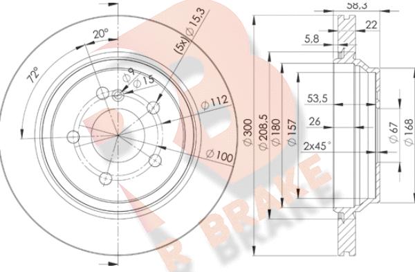 R Brake 78RBD23053 - Тормозной диск autospares.lv