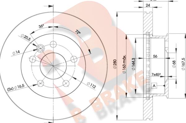 R Brake 78RBD23014 - Тормозной диск autospares.lv