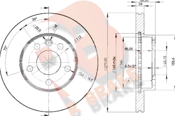 R Brake 78RBD23015 - Тормозной диск autospares.lv