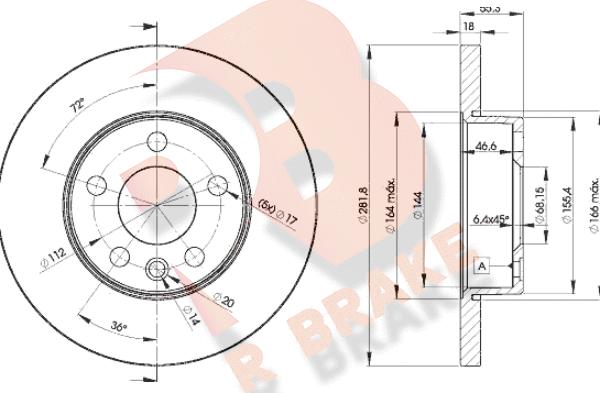 R Brake 78RBD23018 - Тормозной диск autospares.lv