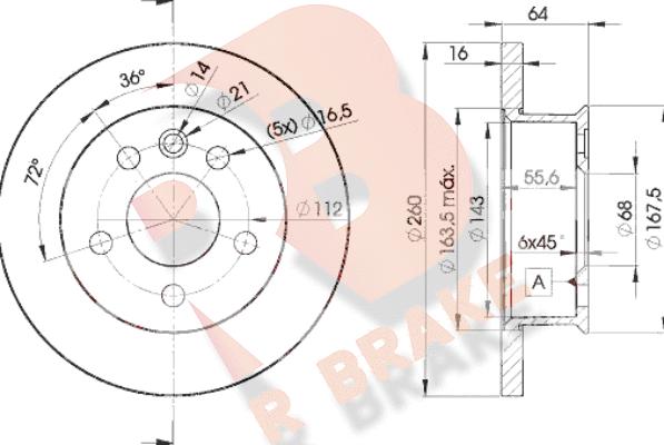 R Brake 78RBD23013 - Тормозной диск autospares.lv