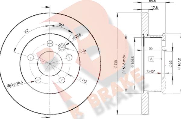 R Brake 78RBD23012 - Тормозной диск autospares.lv