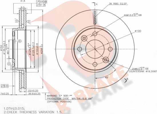 R Brake 78RBD23110 - Тормозной диск autospares.lv