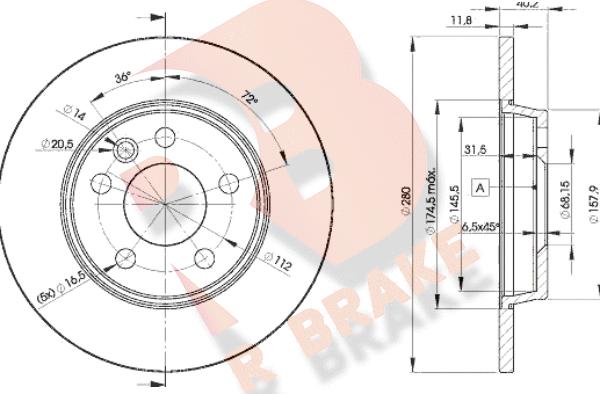 R Brake 78RBD23111 - Тормозной диск autospares.lv