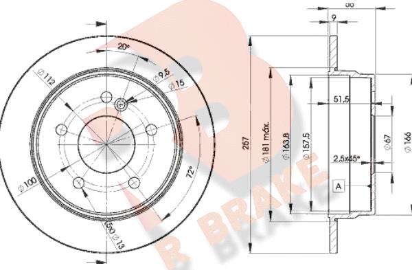 R Brake 78RBD23181 - Тормозной диск autospares.lv