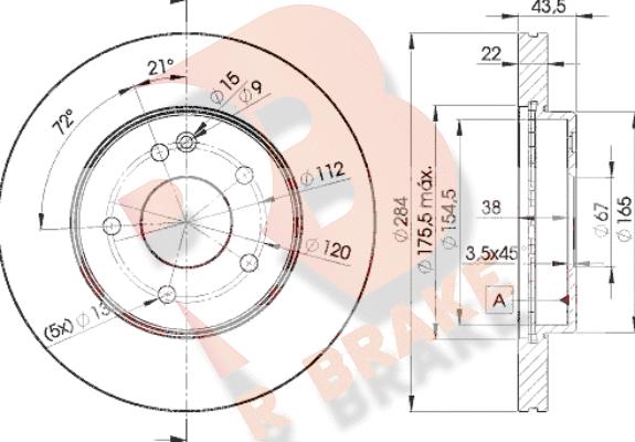 R Brake 78RBD23182 - Тормозной диск autospares.lv