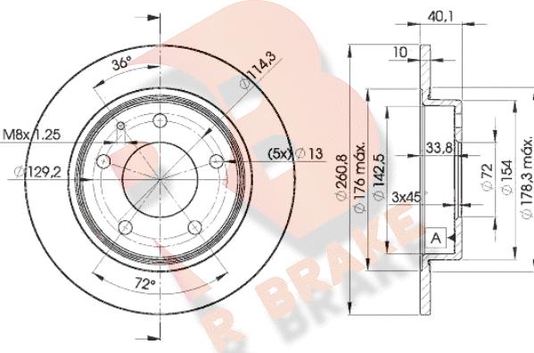 R Brake 78RBD23259 - Тормозной диск autospares.lv