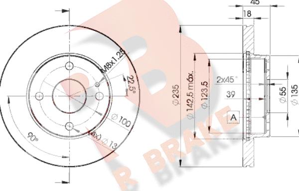 R Brake 78RBD23254 - Тормозной диск autospares.lv