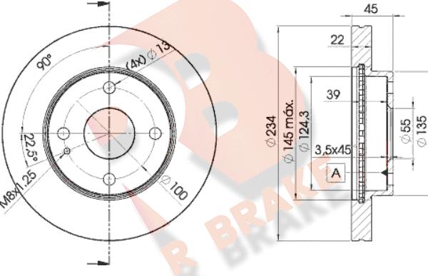 R Brake 78RBD23255 - Тормозной диск autospares.lv