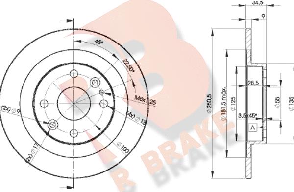 R Brake 78RBD23257 - Тормозной диск autospares.lv