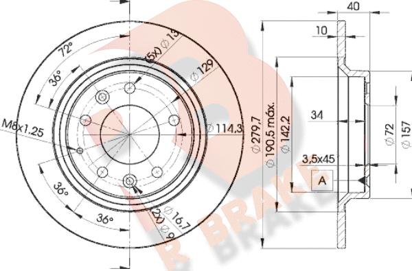 R Brake 78RBD23268 - Тормозной диск autospares.lv