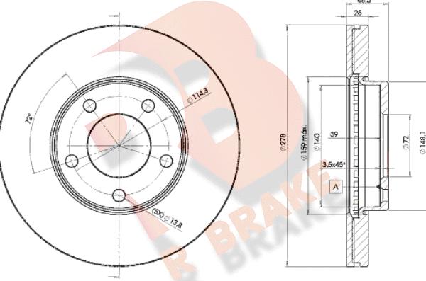 R Brake 78RBD23272 - Тормозной диск autospares.lv