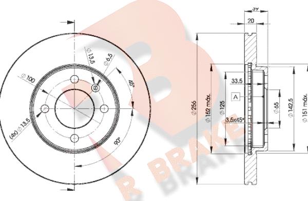 R Brake 78RBD23790 - Тормозной диск autospares.lv