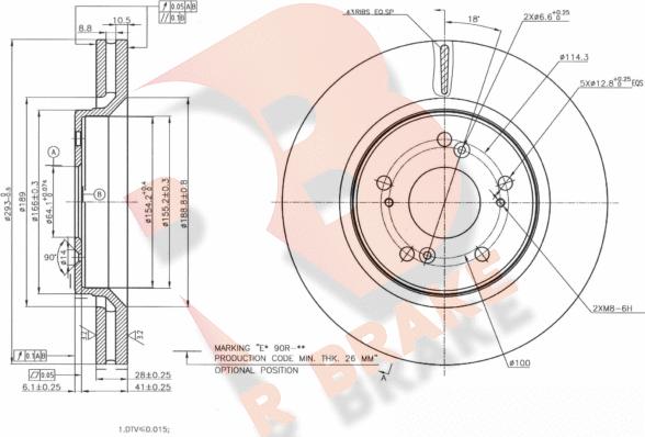 R Brake 78RBD22950 - Тормозной диск autospares.lv