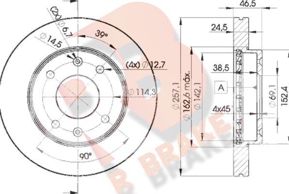 R Brake 78RBD22902 - Тормозной диск autospares.lv