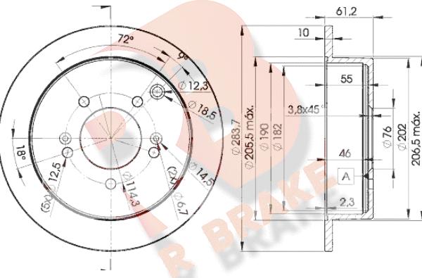 R Brake 78RBD22907 - Тормозной диск autospares.lv