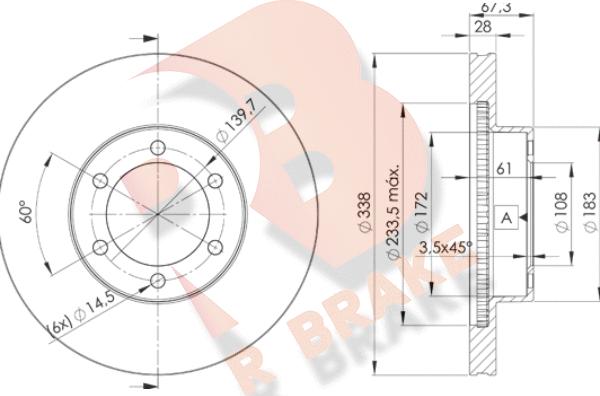 R Brake 78RBD22918 - Тормозной диск autospares.lv