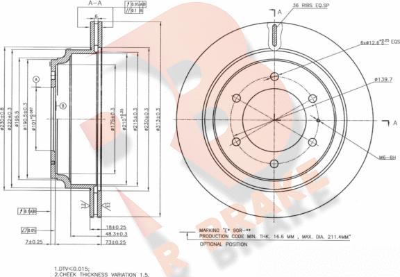 R Brake 78RBD22547 - Тормозной диск autospares.lv