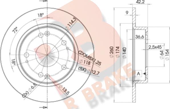 R Brake 78RBD22510 - Тормозной диск autospares.lv