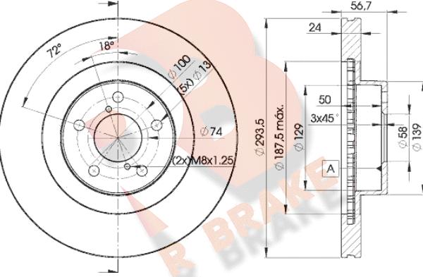 R Brake 78RBD22630 - Тормозной диск autospares.lv