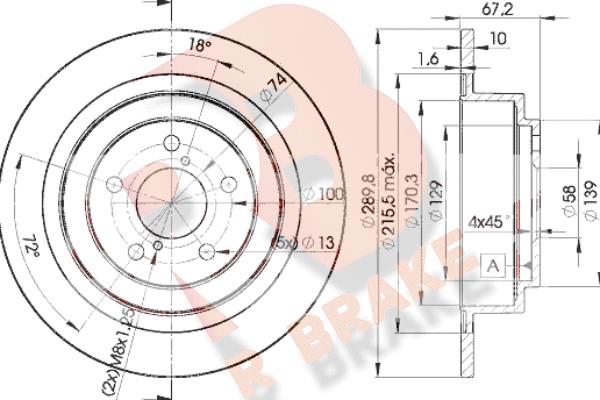 R Brake 78RBD22670 - Тормозной диск autospares.lv