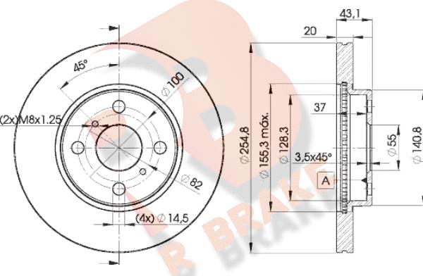 R Brake 78RBD22040 - Тормозной диск autospares.lv