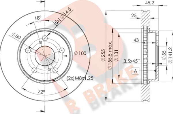 R Brake 78RBD22047 - Тормозной диск autospares.lv