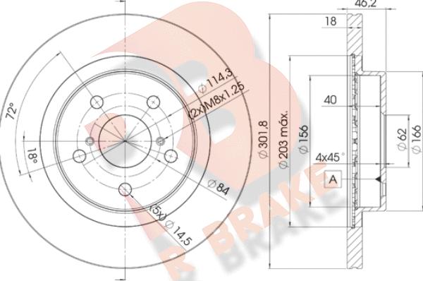 R Brake 78RBD22010 - Тормозной диск autospares.lv