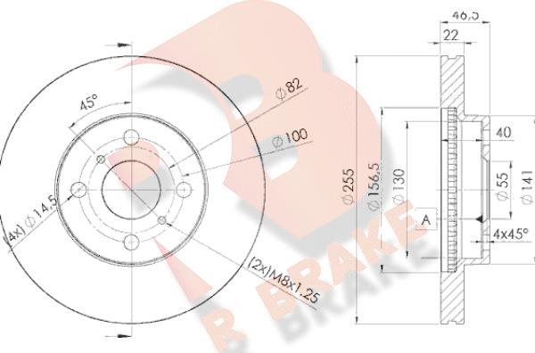 R Brake 78RBD22038 - Тормозной диск autospares.lv