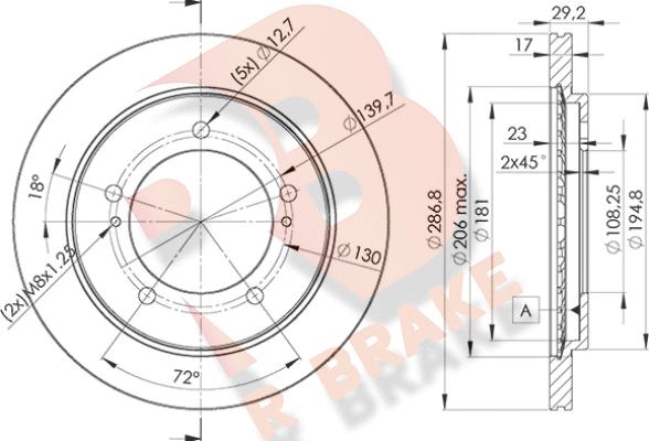 R Brake 78RBD22863 - Тормозной диск autospares.lv