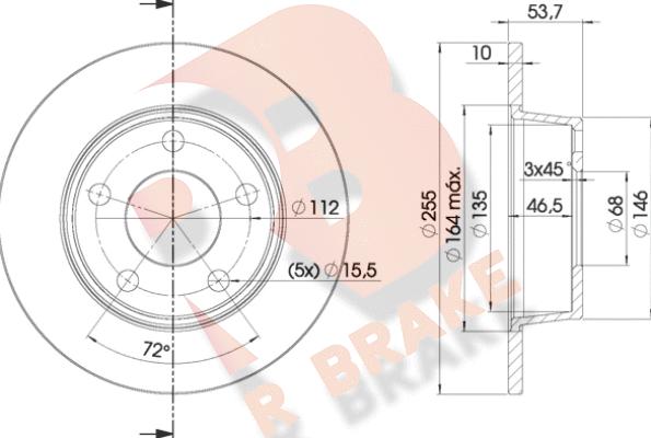 R Brake 78RBD22880 - Тормозной диск autospares.lv