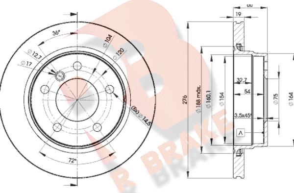 R Brake 78RBD22315 - Тормозной диск autospares.lv