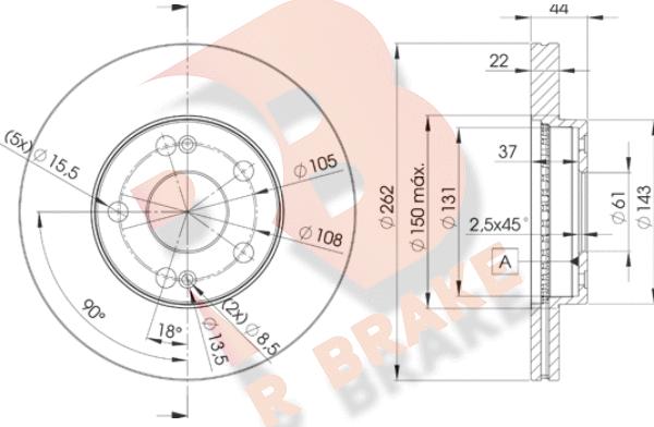 R Brake 78RBD22233 - Тормозной диск autospares.lv