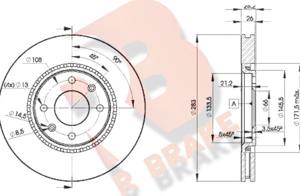 R Brake 78RBD27406 - Тормозной диск autospares.lv