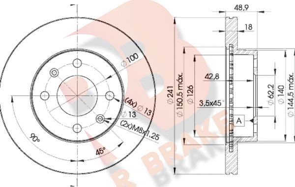 R Brake 78RBD27500 - Тормозной диск autospares.lv