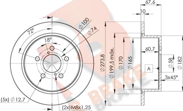 R Brake 78RBD27033 - Тормозной диск autospares.lv