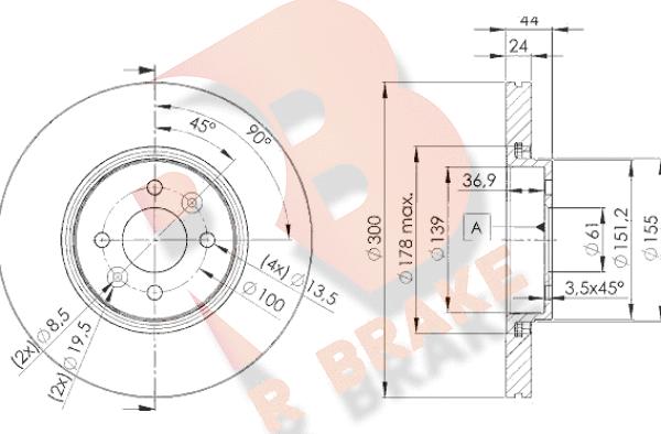 R Brake 78RBD27897 - Тормозной диск autospares.lv